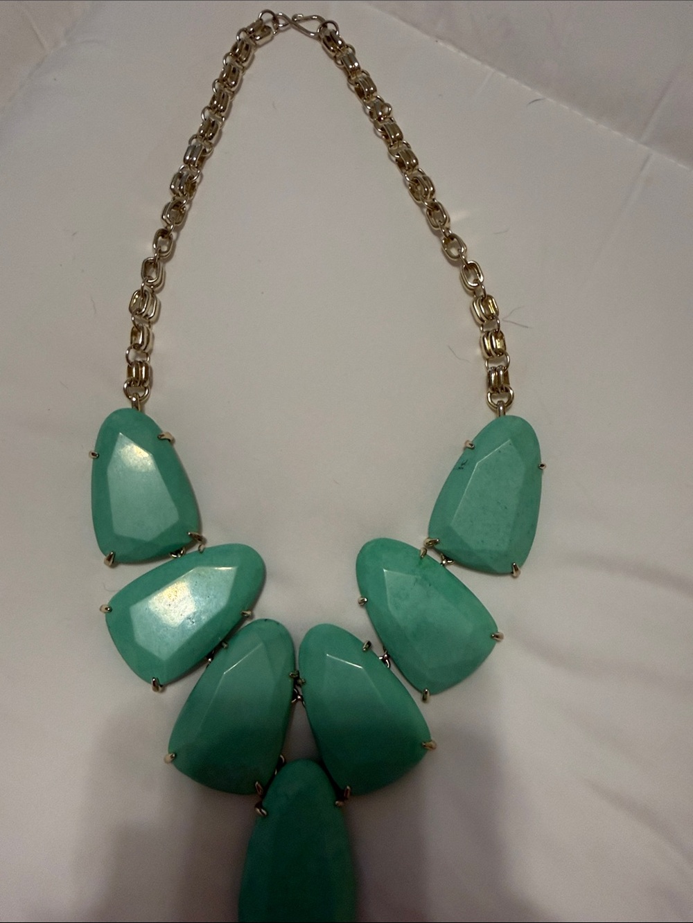 Kendra Scott Gold-Tone Necklace with Aqua Teal Stones